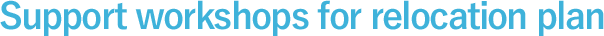 Support workshops for relocation plan.